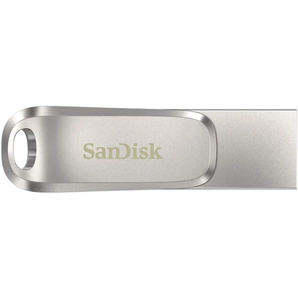 SanDisk Ultra Dual Drive Luxe 128GB USB C USB A Stainless Steel Flash Drive