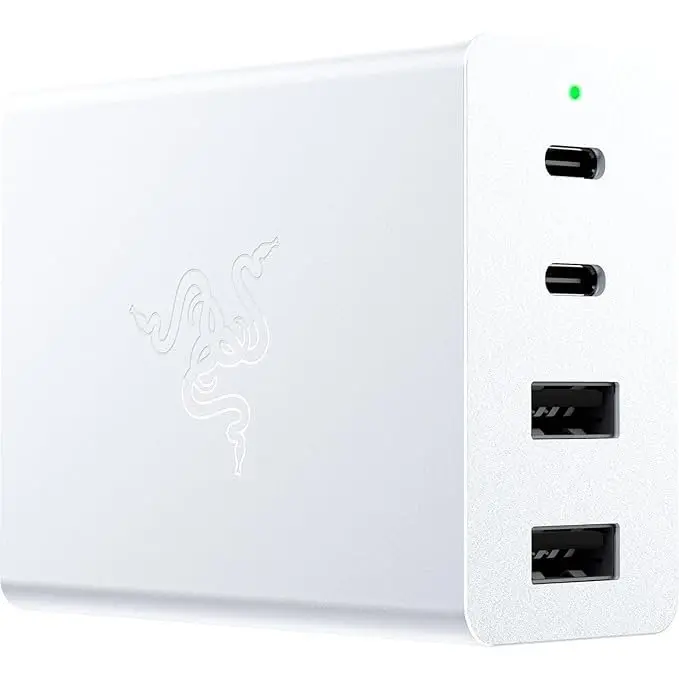 Razer 130W 4 Port GaN USB-C USB-A White Charger