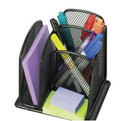 Safco Onyx Mesh Mini Desk Organizer, Black 3250BL Pack of 6