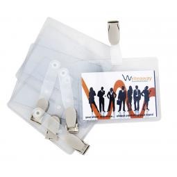 Visitors Name Badges 90x55mm with Drop Clip Pack of 25 