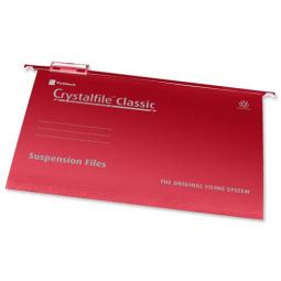 Rexel Crystalfile Classic Red A4 Suspension File Pack of 50
