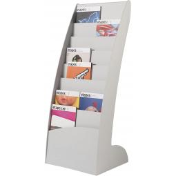 Fast Paper Curved Literature Display Unit Grey 8 Compartment