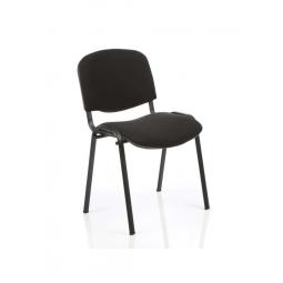 ISO Stacking Chair Black Fabric Pack of 4