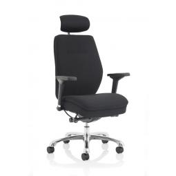 Domino Chair Black Fabric Posture Office Chair