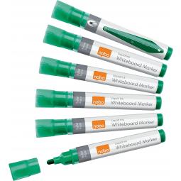 Nobo Liquid Ink Drywipe Whiteboard Pens Green Pack of 12