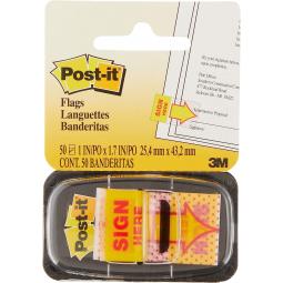 Post-it Index Flags 25mm Sign Here 50 Tabs Red 680-9