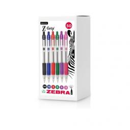 Zebra Z-Grip Ballpoint Pen 1.0mm Tip Assorted (Pack 50) - 02758