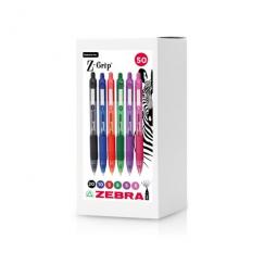 Zebra Z-Grip Smooth Ballpoint Pen 1.0mm Tip Assorted (Pack 50) - 02760