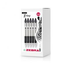Zebra Z-Grip Retractable Ballpoint Pen 1.0mm Tip Black (Pack 50) - 02757