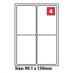 Stampiton A4 Multipurpose Label 99.1x139mm 4 Per Sheet 400 Labels
