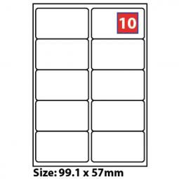 Stampiton A4 White Labels 10 Per Sheet 99.1x57 100 Sheets