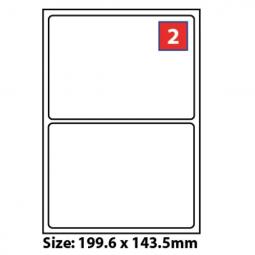 Stampiton Multipurpose Label 2 Per Sheet 100 Sheets 199.6 x 143.5mm