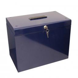 Value Cathedral Metal File Box A4 DARK Blue