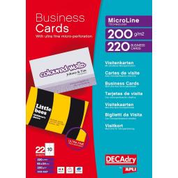 Decadry 200gsm Business Cards 85x54mm White OCB-3327