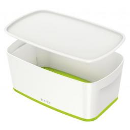 Leitz MyBox WOW 4 Pack Small with lid Storage Box 5 litre White/Green