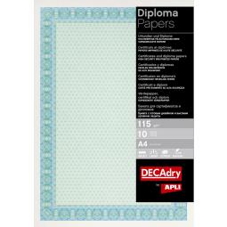 Decadry Certificate Paper Blue Turquoise 115gm A4 Pack of 25 OSD4052