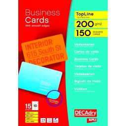 DECAdry TopLine Business Cards Curved White OCC3343 150 Cards