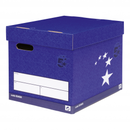 5 Star Elite Superstrong Archive Storage Box & Lid Blue Pack 10