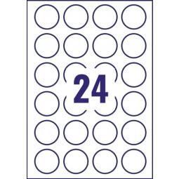 Avery Crystal Labels 40mm DIA Clear L7780-25 24 per sheet Pack of 600