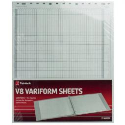 Twinlock V8 Variform 10 Column Cash Sheets Pack 75 75982