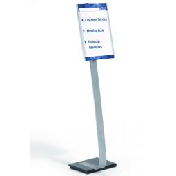 Durable Aluminium Info Sign Stand with Cast Iron Base & Acrylic A3 Panel - 481323