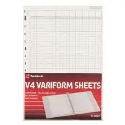 Twinlock V4 Variform 7 Column Cash Sheets Pack 75 75933