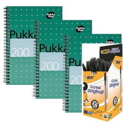 Pukka Pad Jotta A5 JM021 Pack of 3 and Bic Cristal Ballpen Medium Black PK50 Offer