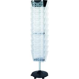 Helit Grid Revolving Floorstanding Literature Display 30 x A4 Pockets Clear