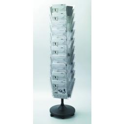 Helit Grid Revolving Floorstanding Literature Display 30 x A4 Pockets Clear
