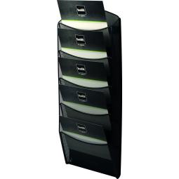 Helit Mesh Literature Display 5 x A4 Pockets Black