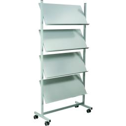 Helit Mobile Floorstanding Literature Display 12 x A4 Metal