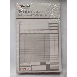 Twinlock Scribe 855 Sales Receipt 3 Part Sheets Pack 75 71707