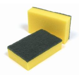 Vileda Foamback Sponge Scourer Green/Yellow Pack 10 705004