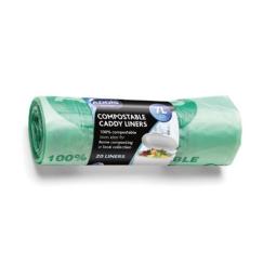 Addis Compostable Caddy Liners Green (Roll 20) - 517536