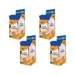 4 x Packs Bic Cristal Ballpoint Pen 1.0mm Tip 0.32mm Line Blue (Pack 50) 