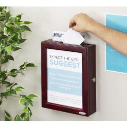 Safco Customisable Wood Suggestion Box Mahogany 4236MH