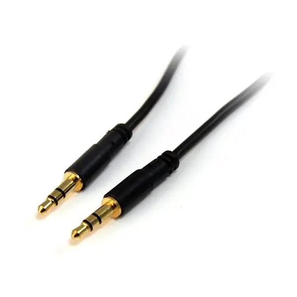 StarTech.com 1ft Slim 3.5mm Stereo Audio Black Cable