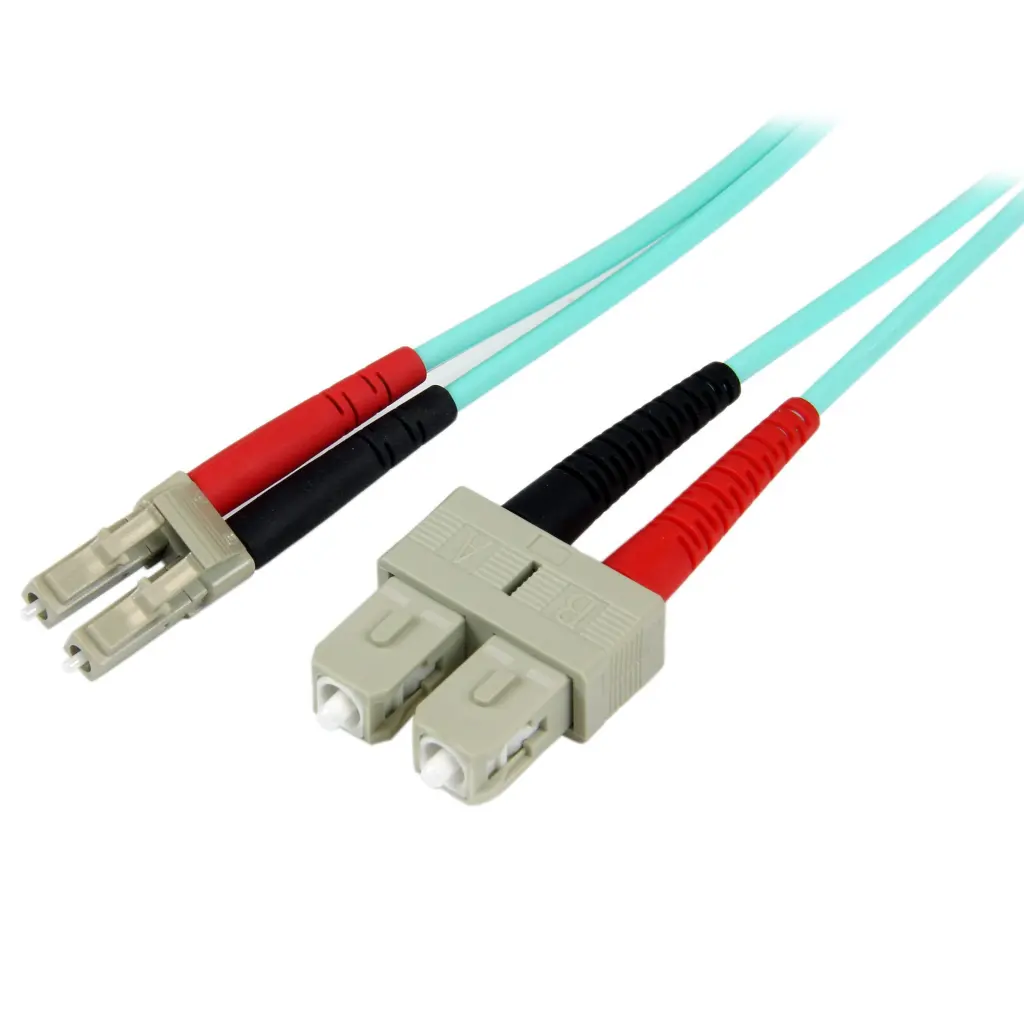 StarTech.com 1m LC UPC to SC UPC OM3 Multimode Aqua Fibre Optic Cable