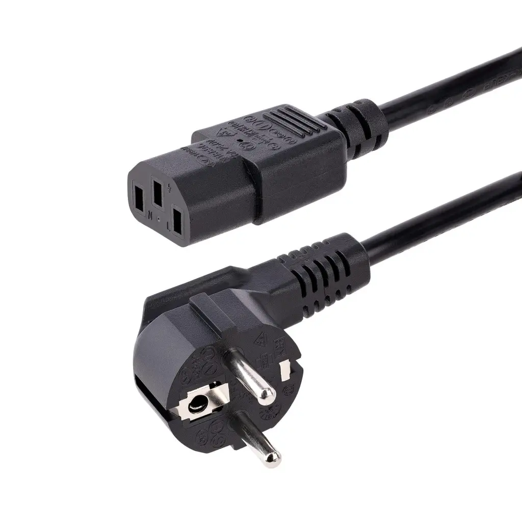 StarTech.com 1m EU Schuko to C13 Black Power Cable