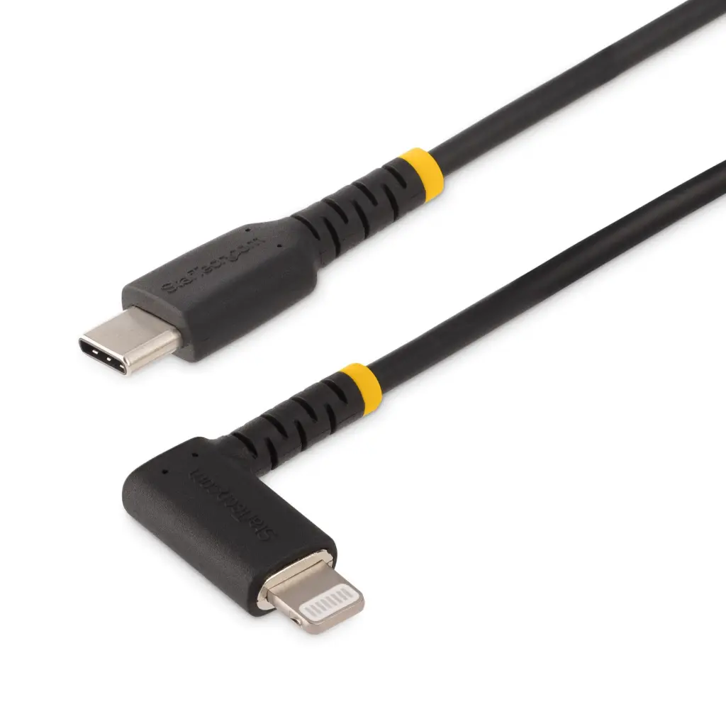 StarTech.com 1m USB C to Lightning Angled Black Cable