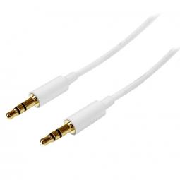 1m White Slim 3.5mm Stereo Audio Cable