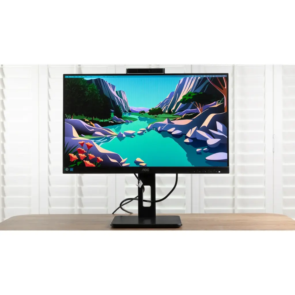 AOC 24P3CW 23.8 Inch 1920 x 1080 Pixels Full HD IPS Panel 75Hz Refresh Rate HDMI DisplayPort USB-C Built-in Webcam Monitor