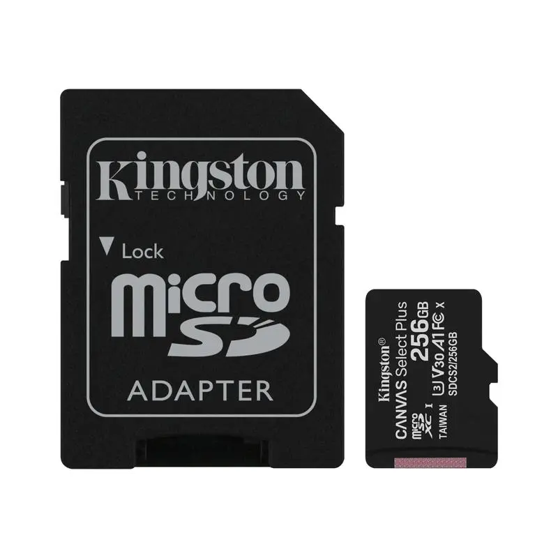 Kingston Technology Canvas Select Plus 256GB MicroSDXC Memory Card and Adapter