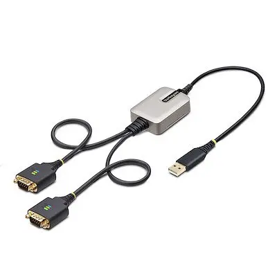 StarTech.com 2ft 2-Port USB to RS232 Serial Adapter