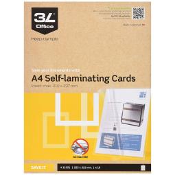 3L Self Laminating Cards A4 11051 Pack of 10