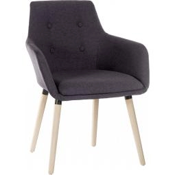Contemporary 4 Legged Upholstered Reception Chair Graphite (Pack 2) - 6929GRA