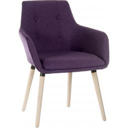 Contemporary 4 Legged Upholstered Reception Chair Plum (Pack 2) - 6929PLUM