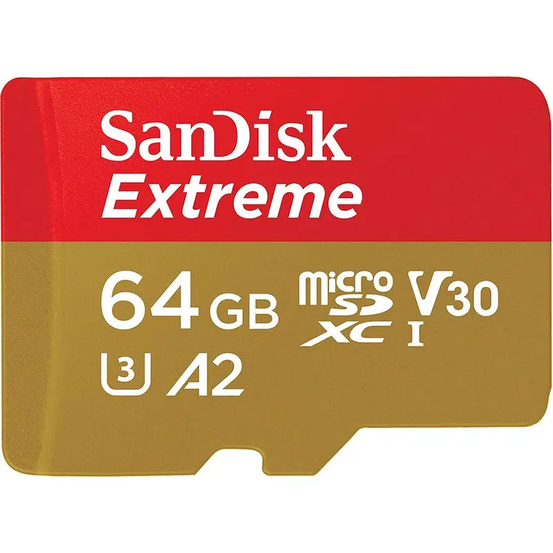 SanDisk Extreme 64GB Class 10 MicroSDXC Memory Card and Adapter