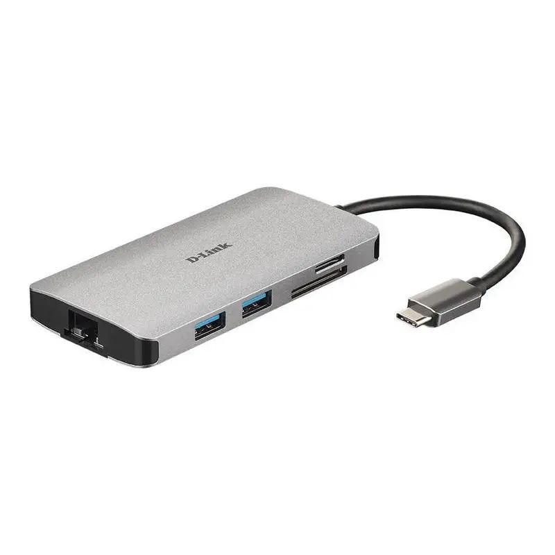 D Link 8in1 USB C Dock with HDMI Gigabit Ethernet Card Reader and Power Delivery