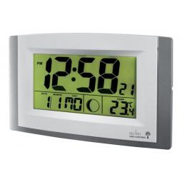 Acctim Stratus Radio Controlled LCD Wall Clock Silver 74057SL